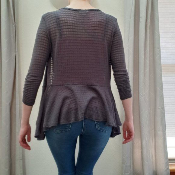 Candie's Gray Open Front Cardigan - Picture 3 of 8